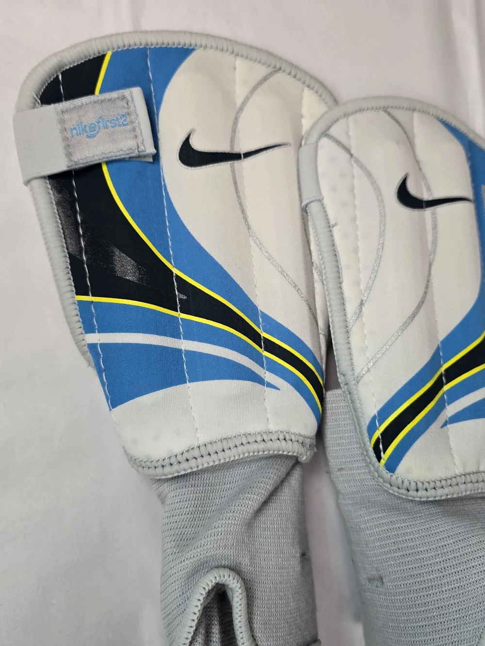 Nike Blue White Yellow Youth Shin Guard Sleeve M